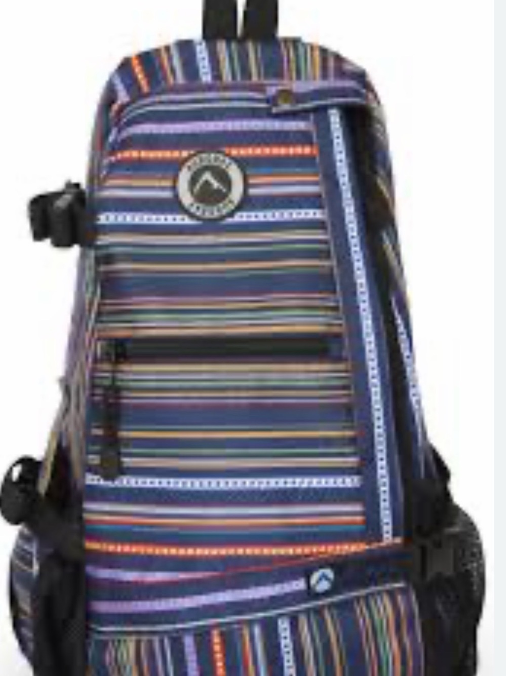 Like New- Striped Navy Multi-Color Yoga Backpack Mat Strap (mat not included)
